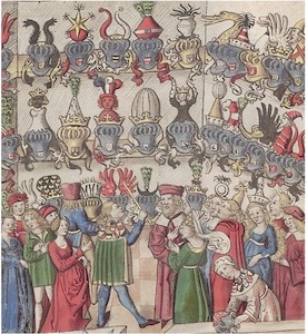 Ausschnitt aus: Conrad Grünenbergs Wappenbuch um 1480